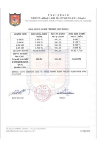 Okul Servis Ücret Tarifesi