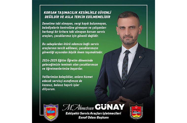 Ahmetcan Günay Eskişehirli aileleri uyardı; "Korsan taşımacılık kesinlikle güvenli değil"